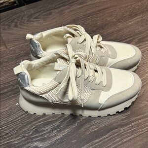 Sam & Libby Cream and Tan Women's Sneakers